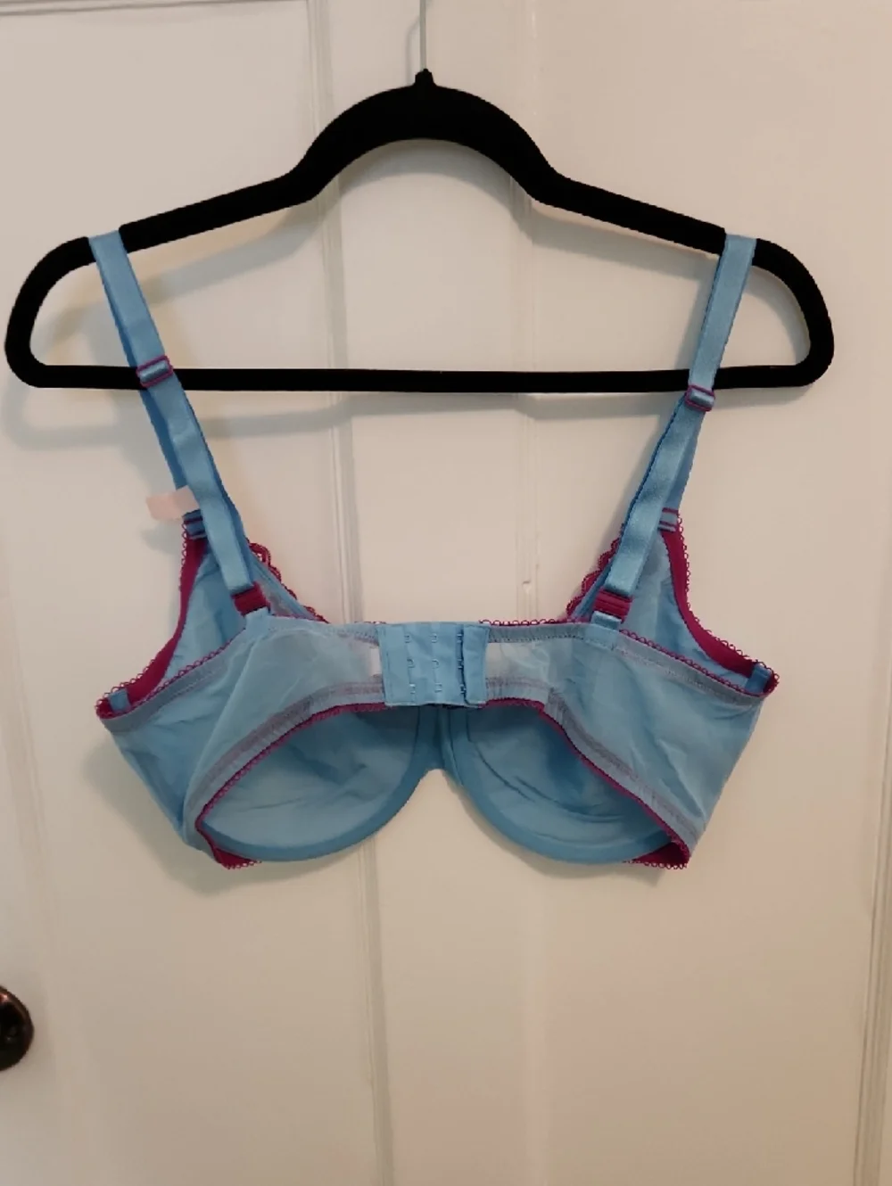 Victoria's Secret Light Blue Bra with Magenta Lace Trim - Picture 6 of 6